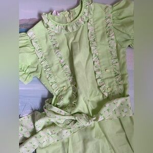 Vintage Early 60’s Holliday Toronto Lime Ruffle Green Dress